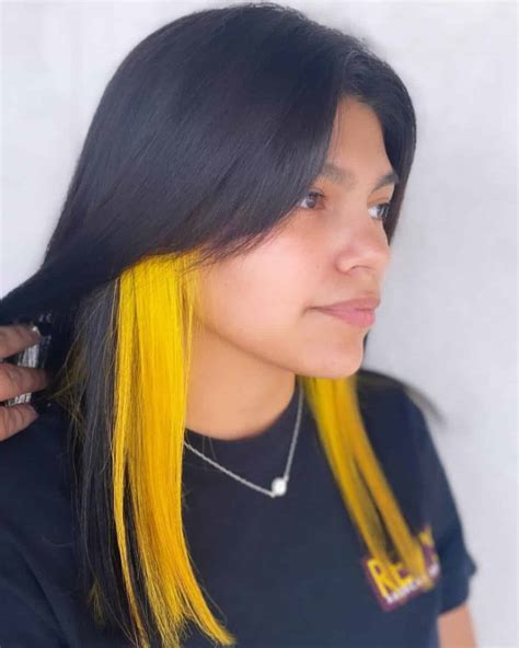 Black Hair With Yellow Highlights