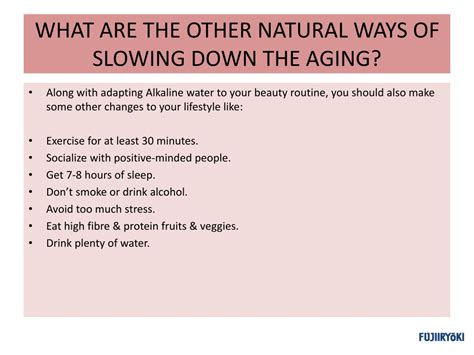 Ppt Slow Down The Aging Process With Alkaline Water Powerpoint