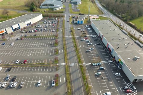 Premium Photo Aerial View Of Many Colorful Cars Parked On Parking Lot