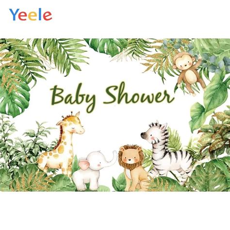 Newborn Baby Shower Birthday Party Tropical Jungle Forest Animal