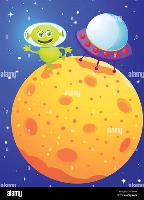 Vector Illustration Funny Alien Stock Vector Image And Art Alamy