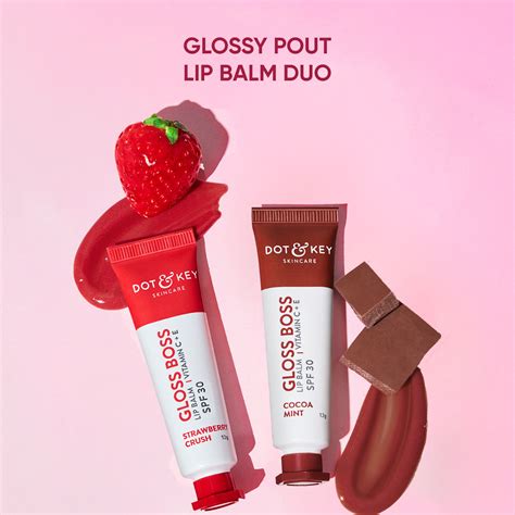 Dot Key Gloss Boss Lip Balm Gift Set Spf Strwberry Cocoa