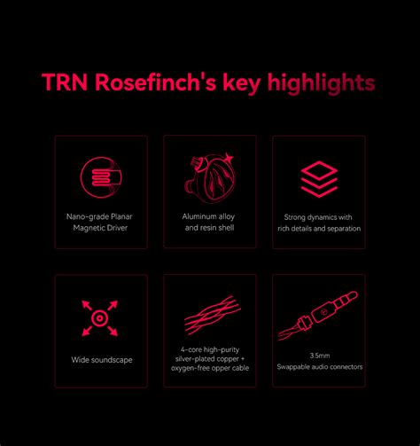 TRN Rosefinch Wide Soundscape 12 mm Planar Magnetic Driver In-Ear ...