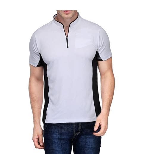 White Polyester Nylon Mens Jersey Collar Neck Sports Dryfit T Shirt At