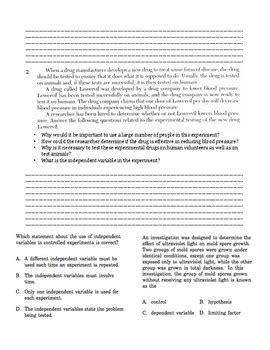 Living Environment Regents Review Controlled Experiments By Breanna