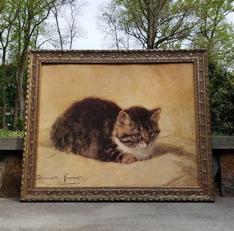 Vintage Henriette Ronner The Parson S Kitten Cat Print On Board