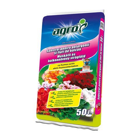 Почва за мушкато и балконски цветя Агро КС 50л - eMAG.bg