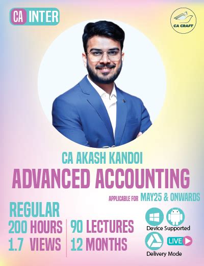 CA Inter Advanced Accounting Regular Batch For May 2025 Onwards