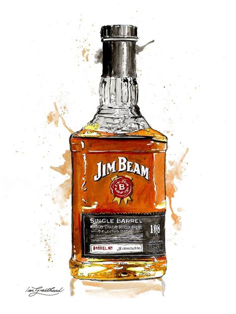 Jim Beam Single Barrel Kentucky Straight Bourbon Whiskey Painting By