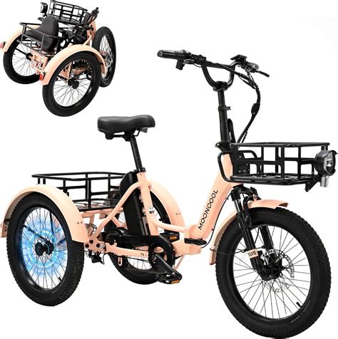Mooncool 20'' Folding 3 Wheel Electric Tricycle for Adults, Foldable ...