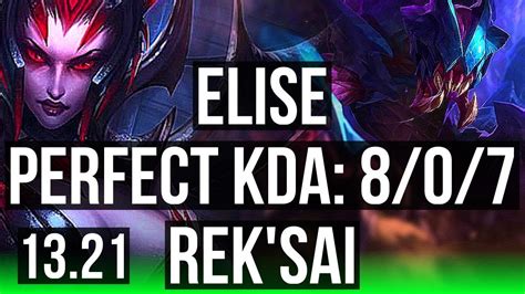 ELISE Vs REK SAI JNG 8 0 7 600 Games Legendary 900K Mastery