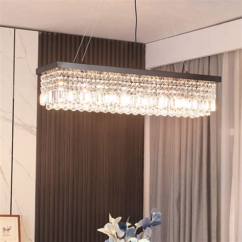 Buy Moooni Lights Modern Rectangular Crystal Chandelier Rectangle