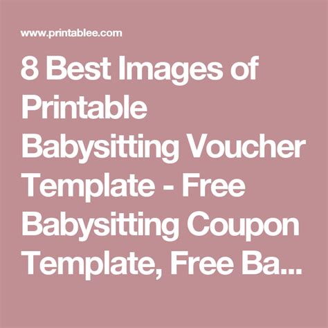 Babysitting Voucher Printable Free Pdf