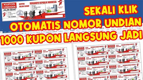 Buat Nomor Kupon Doorprize Otomatis Di Word Sekali Klik Mudah Cepat