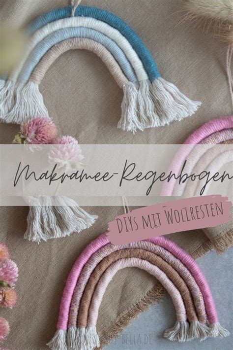 Diys Mit Wollresten Makramee Regenbogen Lady Bella Diy Blog