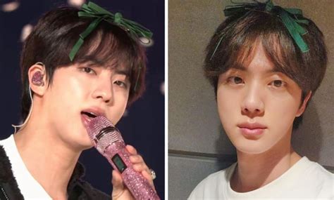 Jin De Bts Portait Un Adorable Arc Vert Pendant Permission To Dance On