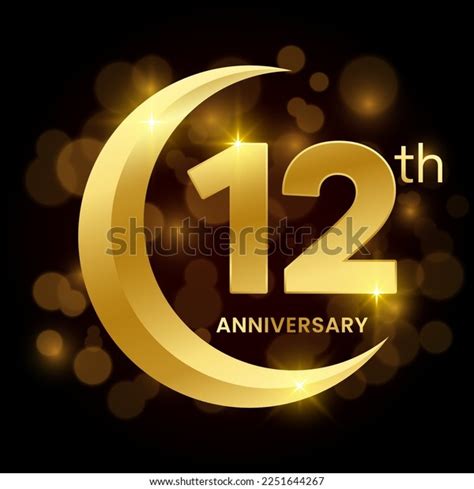 12th Anniversary Template Design Concept Anniversary Stock Vector ...