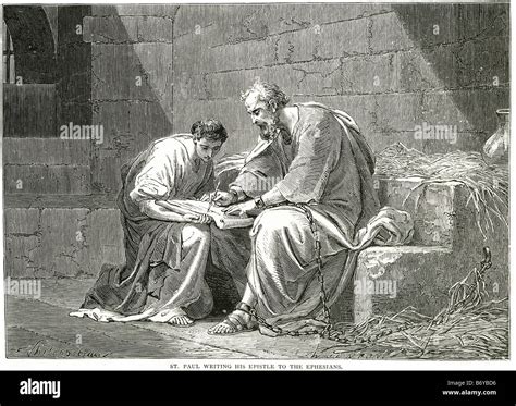 St Paul Writing His Epistle To The Ephesians Described By William