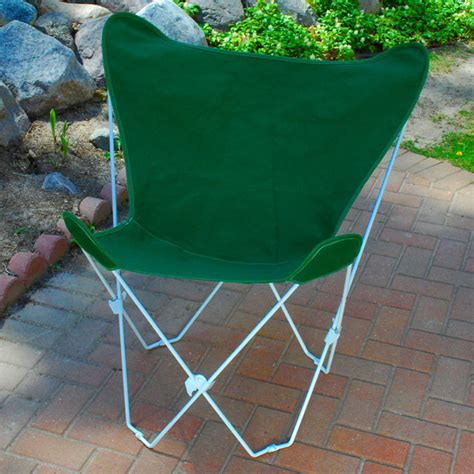 Green Butterfly Chair And Cover Combination With White Frame Algoma