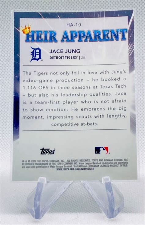 Bowman Draft Chrome Jace Jung Heir Apparent Insert Ha