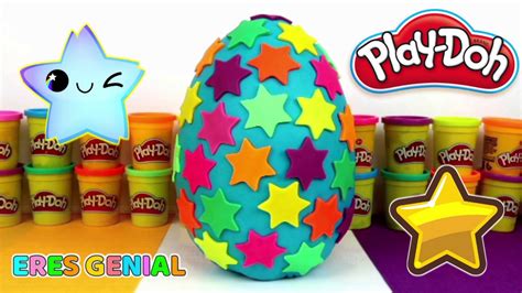 Huevo Sorpresa Gigante De Estrellas De Colores De Plastilina Play Doh