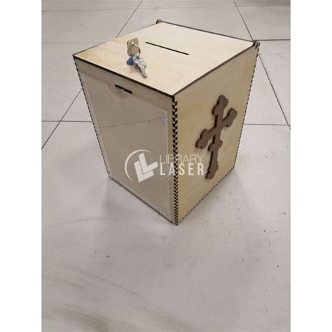 Donation box for laser cutting