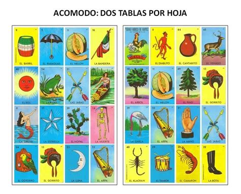 Loteria Mexicana Imprimible Con Baraja Tablas En Mercado