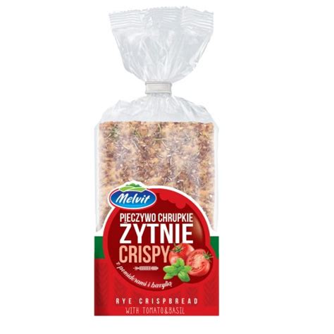 Pieczywo Chrupkie Crispy Żytnie z Pomidorami 130g Melvit Food Plus