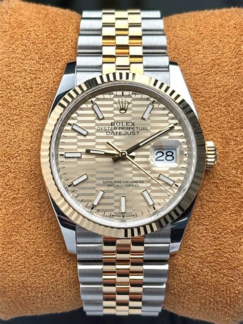 Rolex Datejust 36 Champagne Motif Yellow Gold 126233 2022 36mm