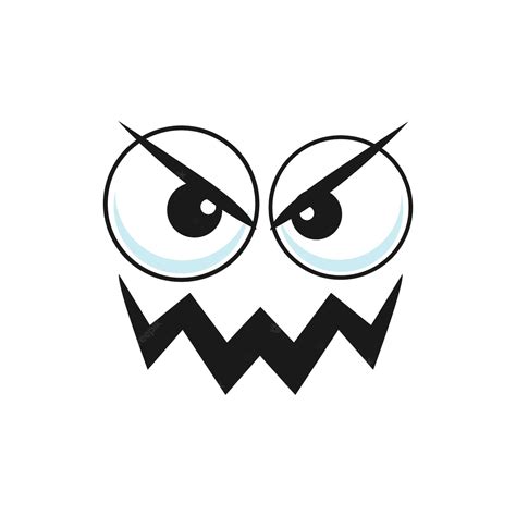 Premium Vector Cartoon Villain Face Vector Emoji With Angry Eyes