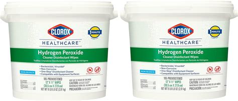 Clorox Healthcare Hydrogen Peroxide Cleaner Disinfectant Wipes 185 Count Bucket Pack Of 2