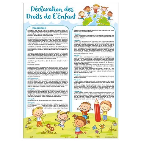 Affichage D Claration Des Droits De L Enfant Dev