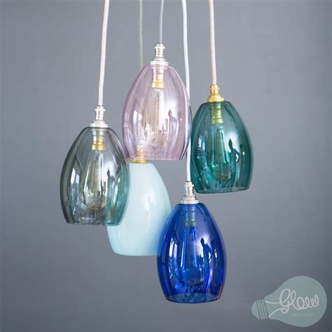 Coloured Glass Pendant Lights Small Bertie Cluster In Jewelled