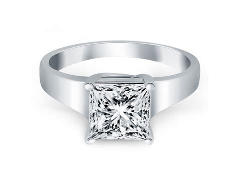 Princess Trellis Solitaire Engagement Ring Mounting In 14k White Gold