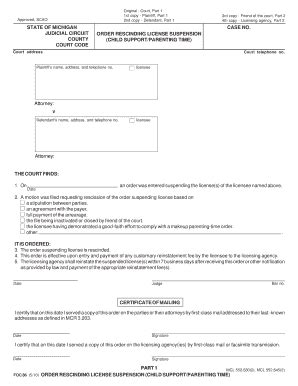 Fillable Online Courts Michigan Original Court Part Fax Email