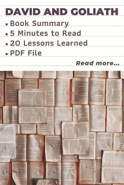 David And Goliath Summary 5 Minutes 20 Lessons Learned And Pdf File
