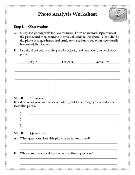 Analyzing Photographs Worksheet Photoanalysisworksheet Done