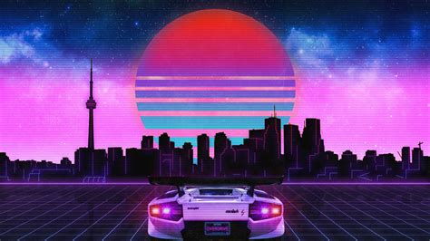 K Retro Neon City Wallpapers Wallpaper Cave