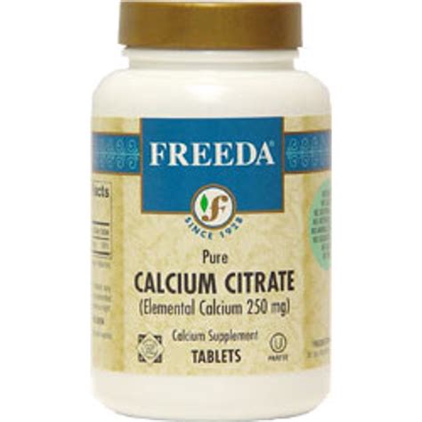 Freeda Kosher Calcium Citrate 250 Mg 250 Tablets