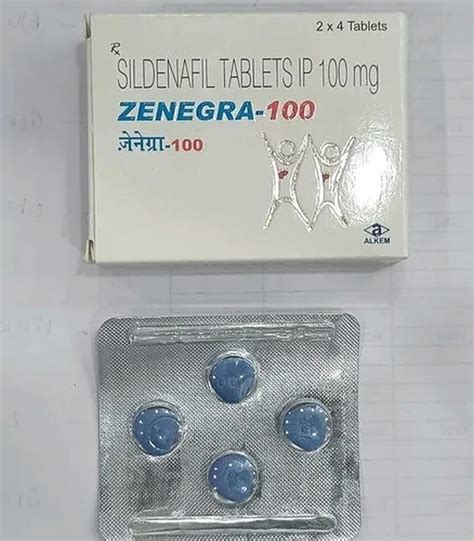 Zenegra 100 Sildenafil 100mg Tablets At Rs 192stripe Dapoxetine