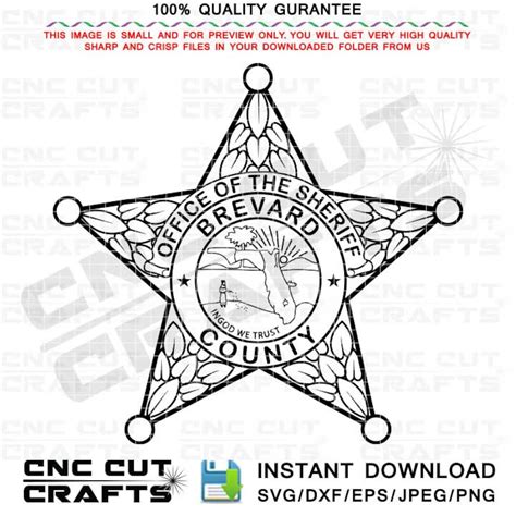 Brevard County Sheriff Office Badge Svg Vector Sheriff Star Line Art