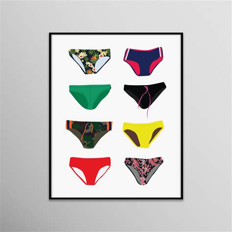 Swim Brief Collection Swimmers Speedos Gay Queer Lgtbq Minimalist Wall Art Etsy