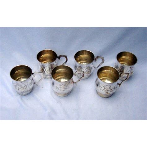 Gothic Deco Silver Demitasse Cups Set Of 6 Chairish