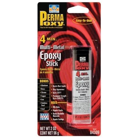 Permatex 84309 PERMAPOXY 4 Minute Multi Metal Epoxy Stick 2 Oz