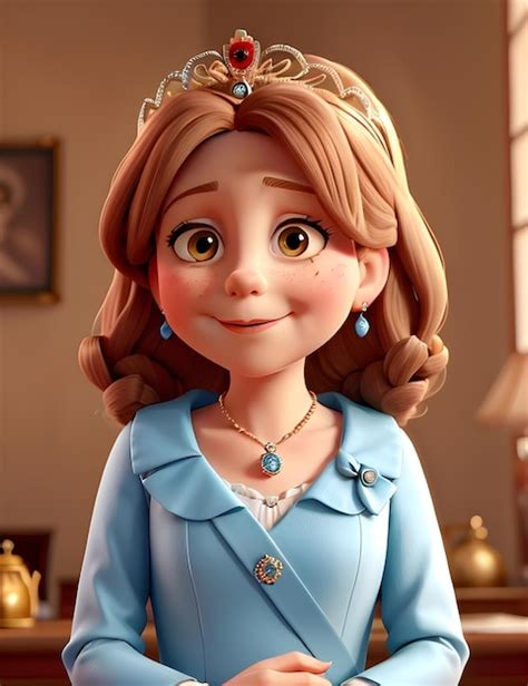 Personagem De Desenho Animado Em 3d Da Rainha Elizabeth Criada Ia