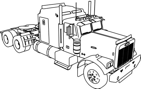 Long Trailer Truck Coloring Page | Wecoloringpage.com