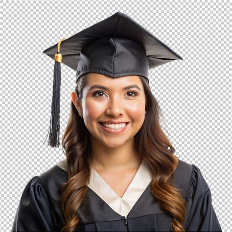 Retrato De Uma Jovem Mulher Graduada Em Fundo Transparente PSD Premium