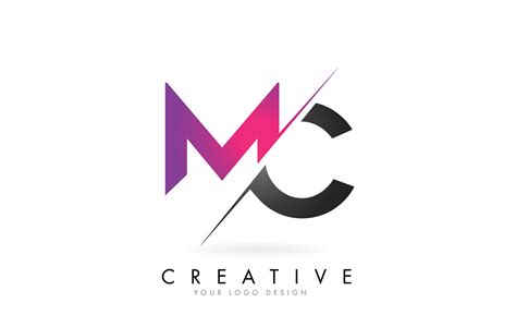 Mc M C Letter Logo With Color Block Design And Creative Cut