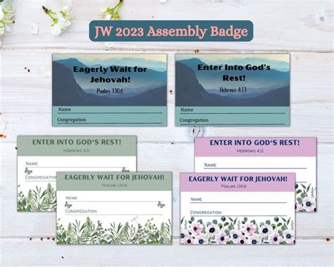 JW 2023 Assembly Badges JW Assembly Name Card JW Printable Jw Name