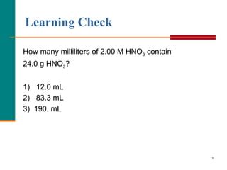 Molarity And Dilution Ppt